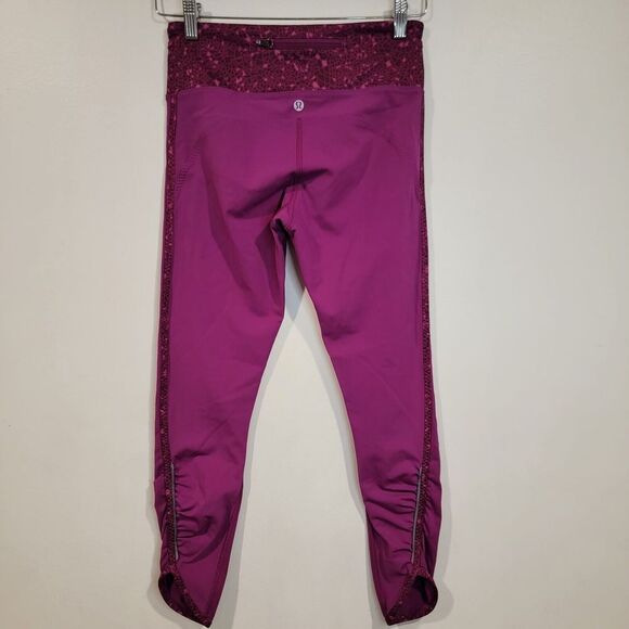 Lululemon Women Real Quick Tight Regal Plum Paradise Geo Regal Plum Multi Size 6 - Picture 1 of 11